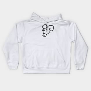 minimal squirrel (transparent) Kids Hoodie